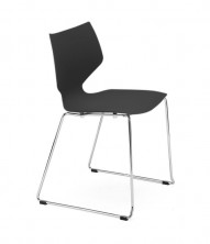 IFly Visitor Chair. White Or Black Poly Prop Shell With Chrome Sled Frame